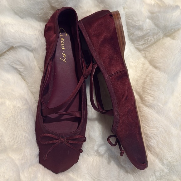 Circus by Sam Edelman Red Flats with Criss-Cross Ribbon Ties - Picture 5 of 6